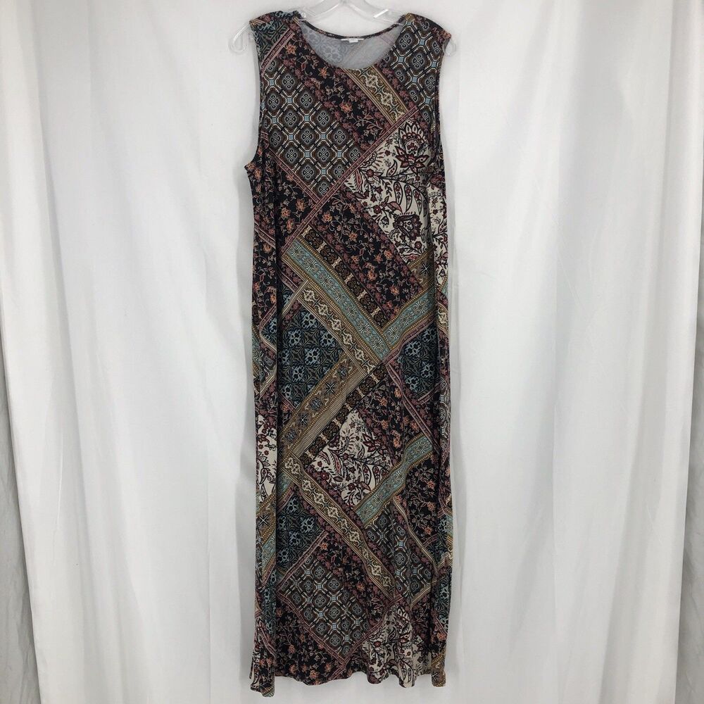 J. Jill Sleeveless Boho Maxi Dress Large